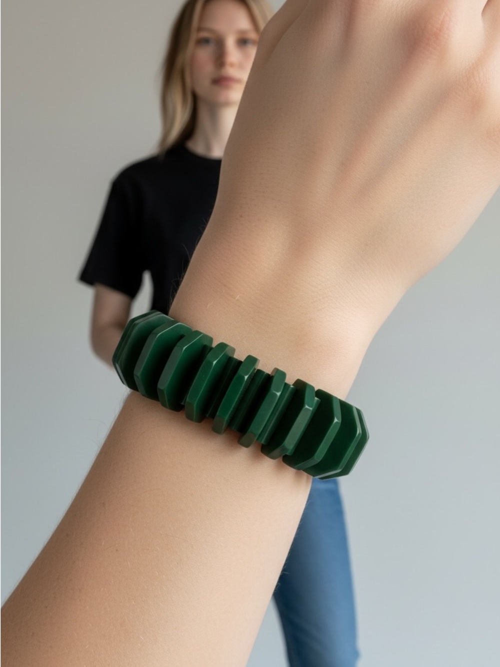 10/16 Green Geometric Bracelet Smartband - Unbranded